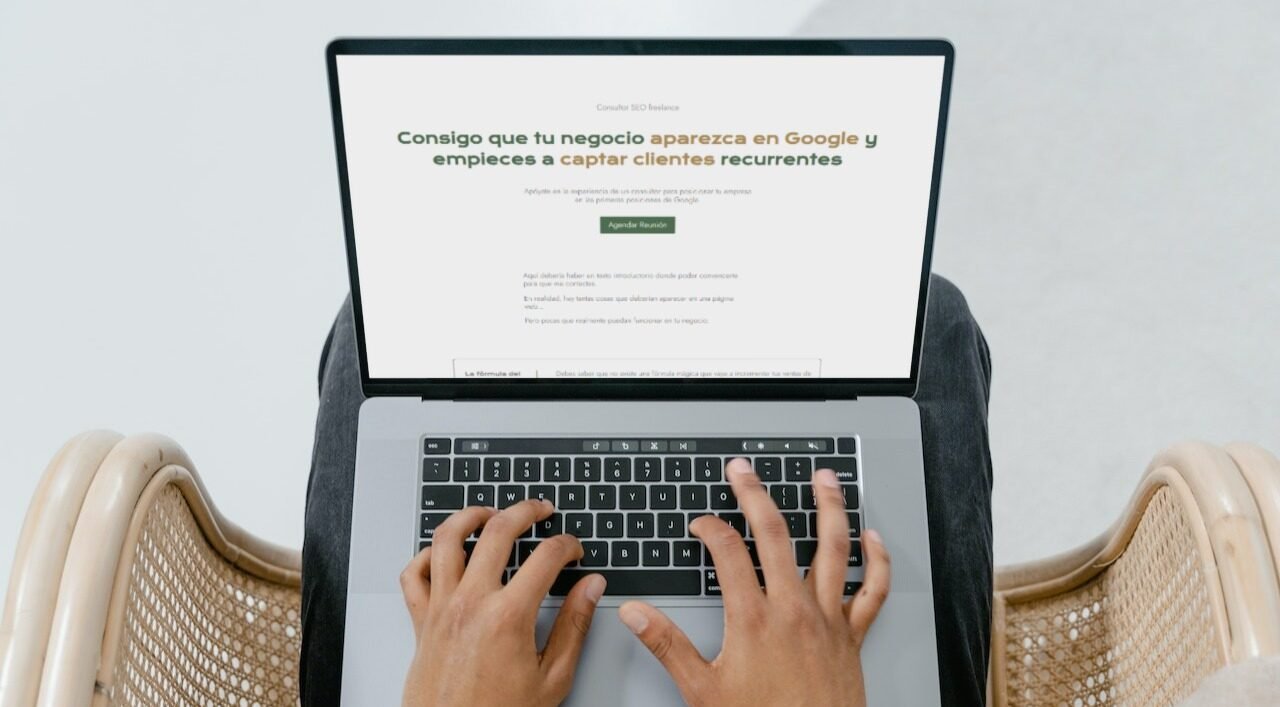 mockup del sitio web wordpress de un proyecto online