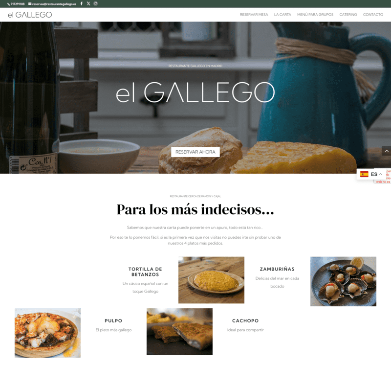 sitios web wordpress para empresa de restaurantes